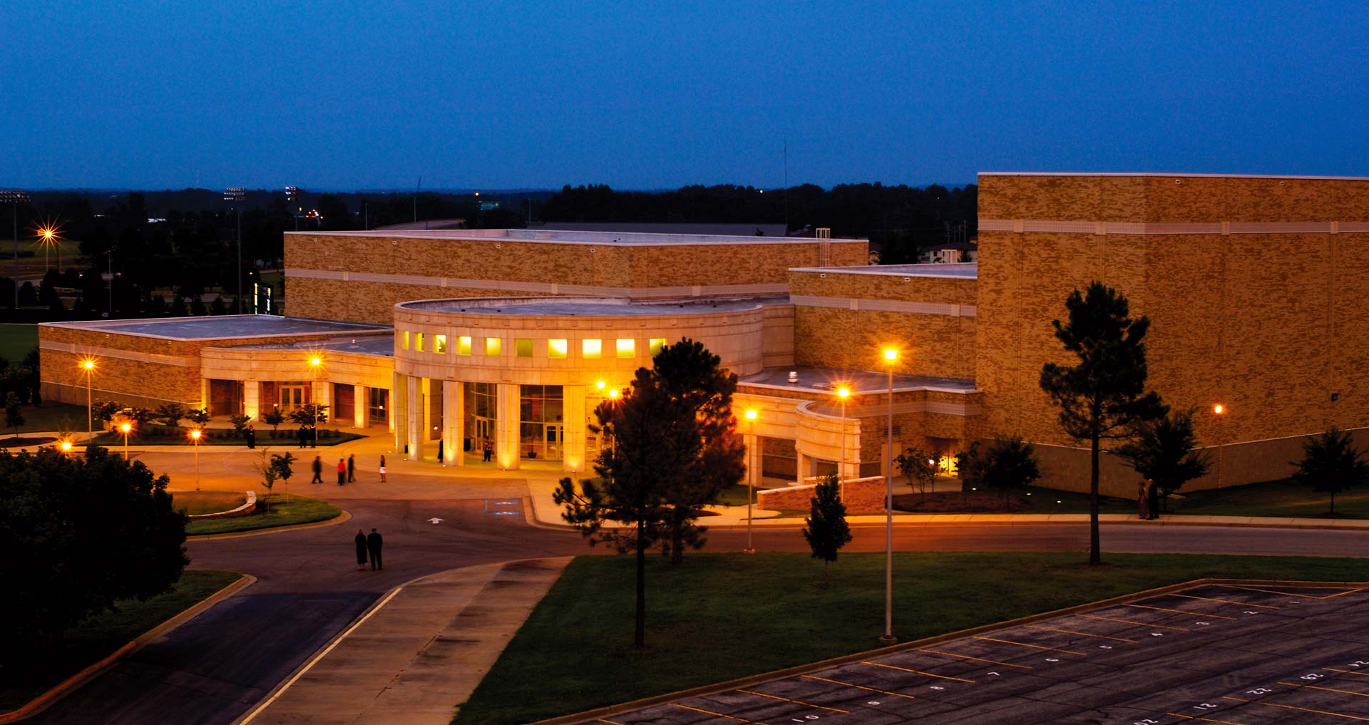 The Fowler Center at night